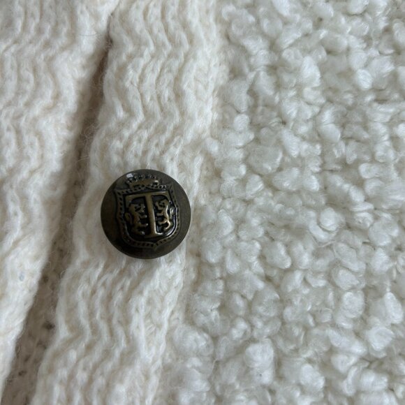 Cream Textured Knit Cardigan Sweater - Picture 5 of 11